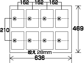 葉書タイプ・2つ折り 面付表(PP)
